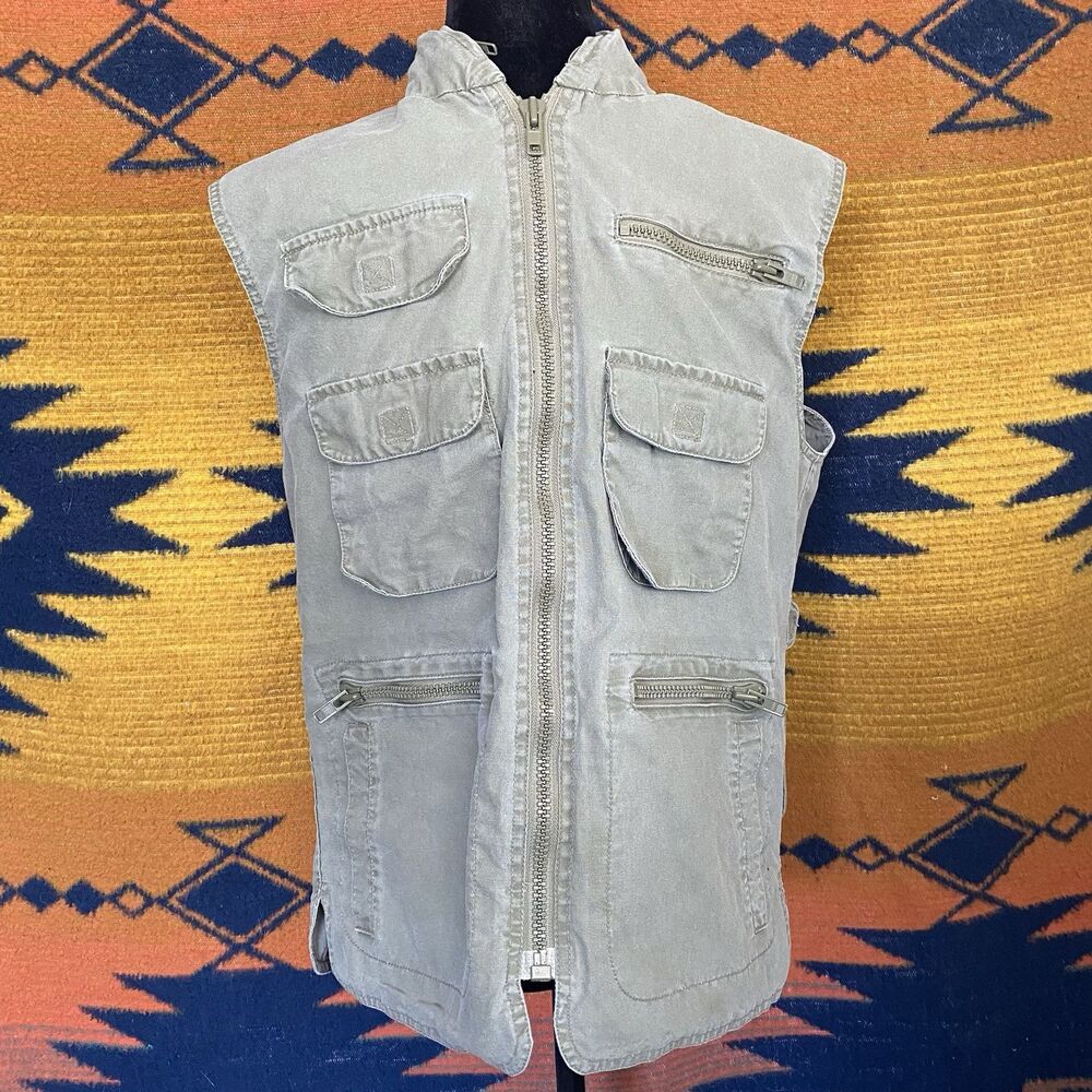 Vintage Banana Republic 80’s 100% Cotton Safari Vest Medium Olive Unisex.